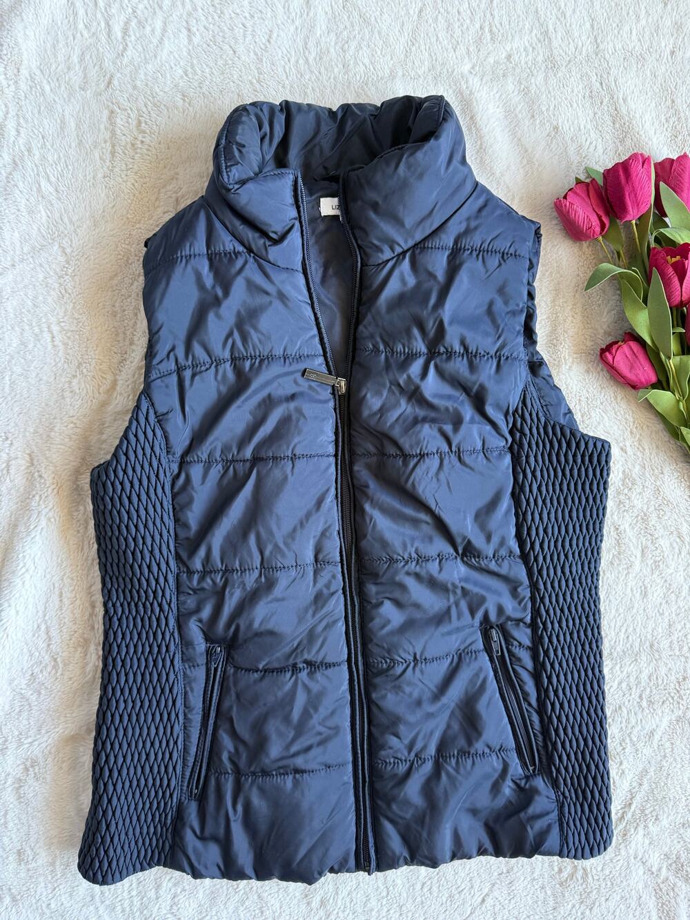 Liz Claiborne Navy Puffer Vest Size Small
